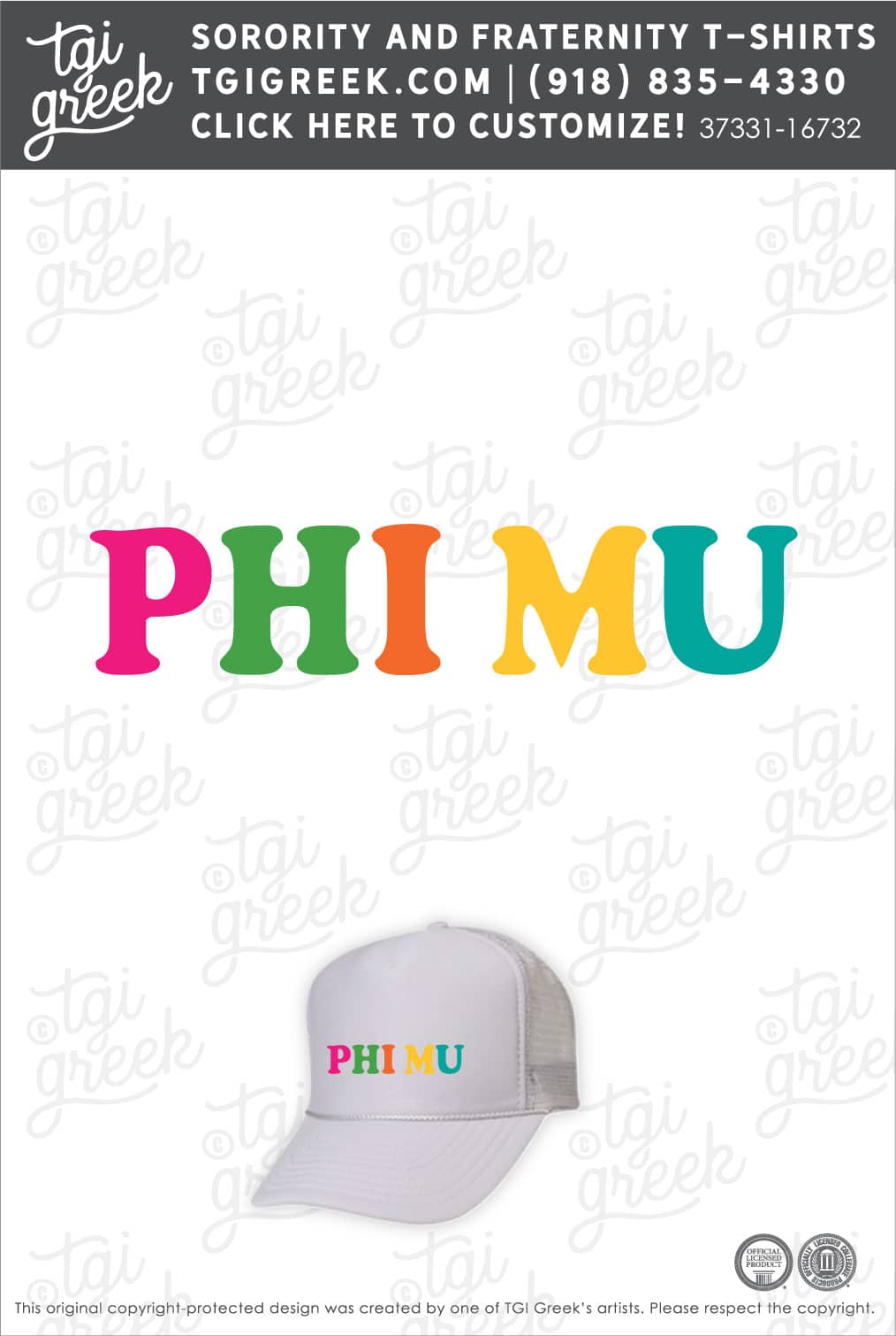 Francesca’s – Phi Mu White Trucker Hat