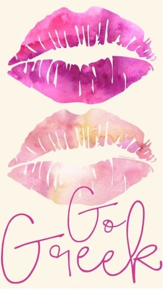 Go Greek – Watercolor Lips