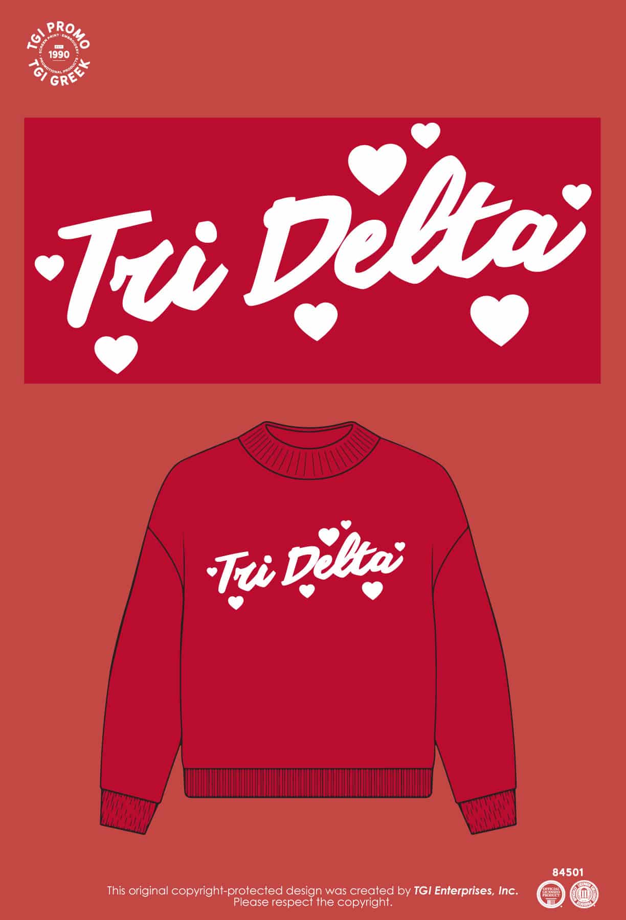 Delta Delta Delta – MKS PR Mock Neck