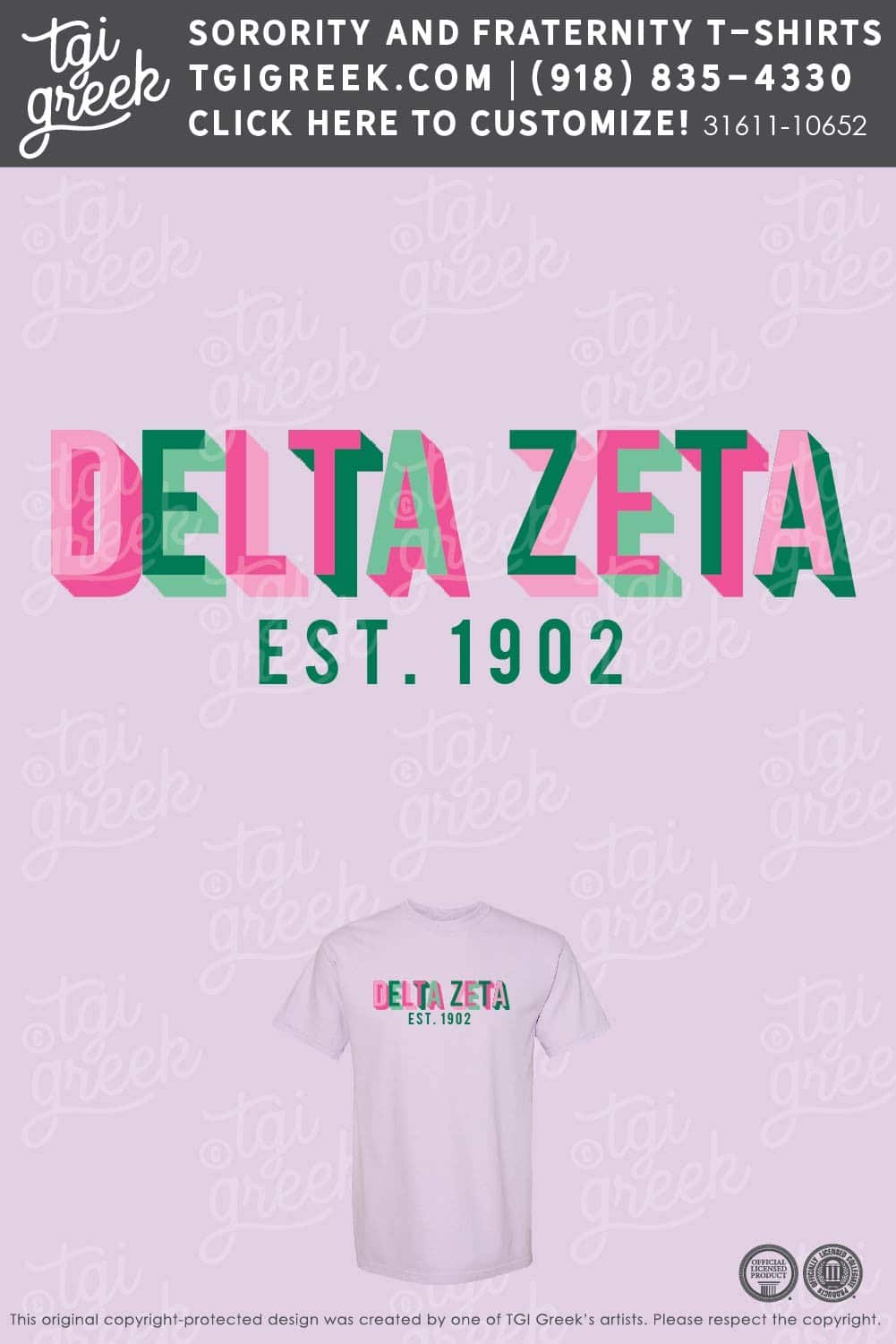 TGI – Delta Zeta Block Text