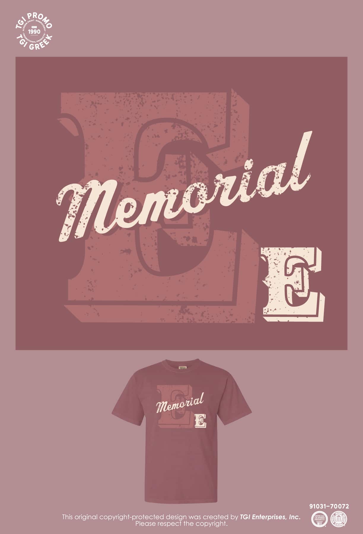 TGI Promo – Memorial New Stock School Letter