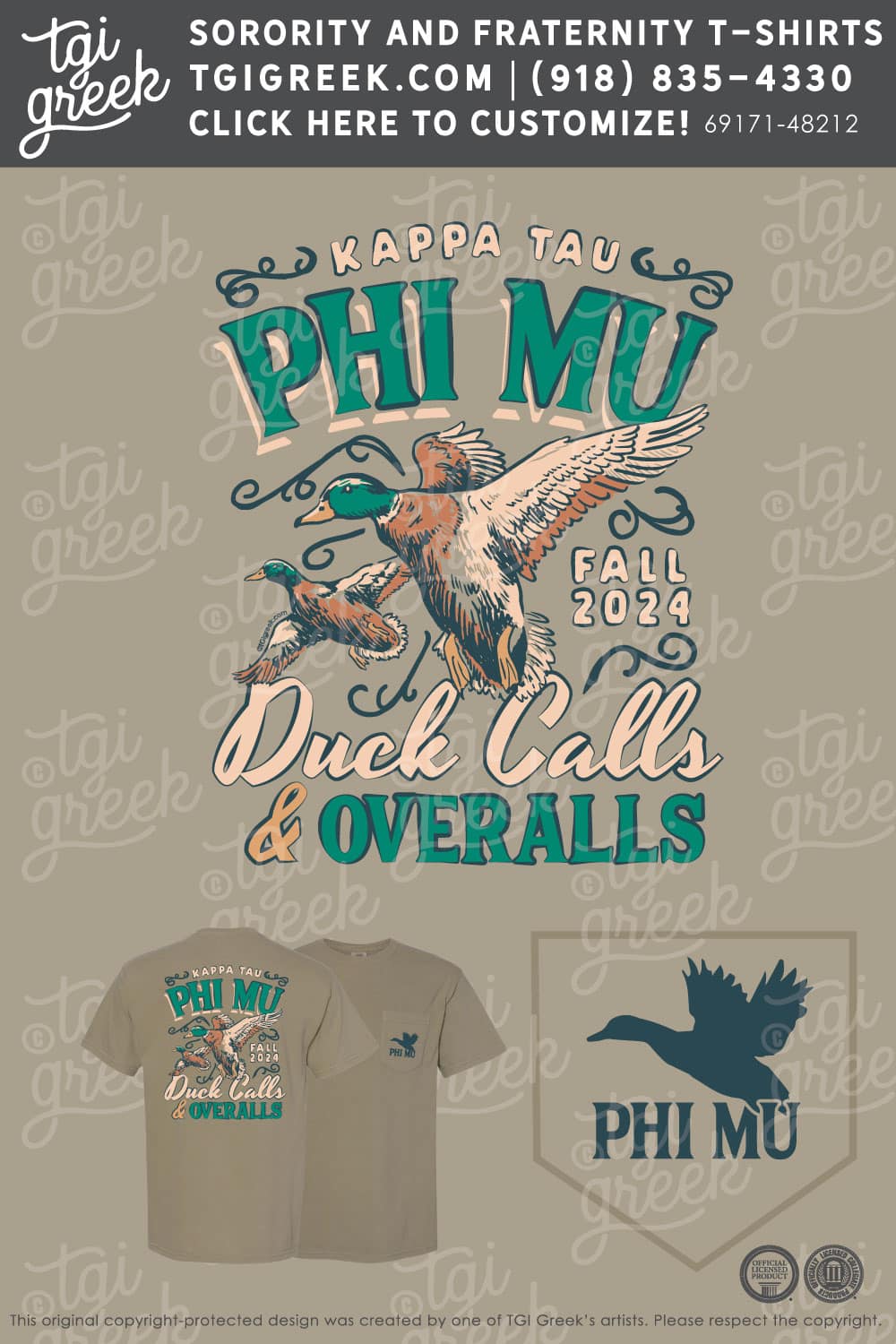 Phi Mu – LAND Duck Calls and Overalls