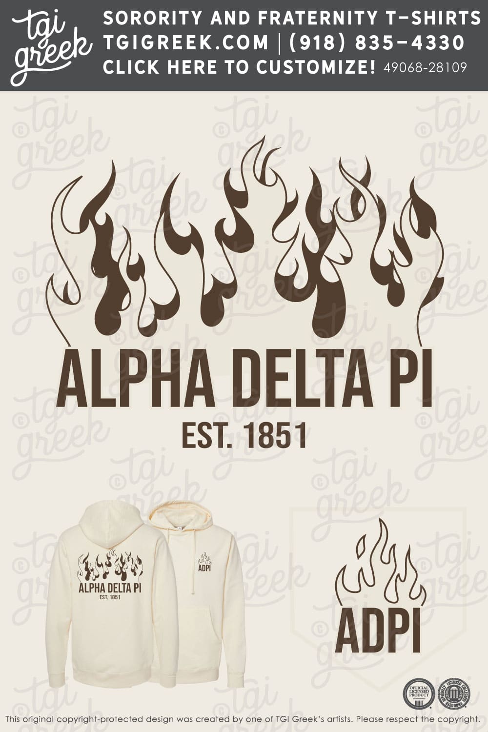 Alpha Delta Pi – PENNST Flame Hoodie