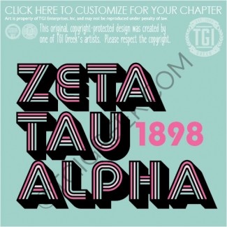 TGI Zeta Tau Alpha Retro Lines