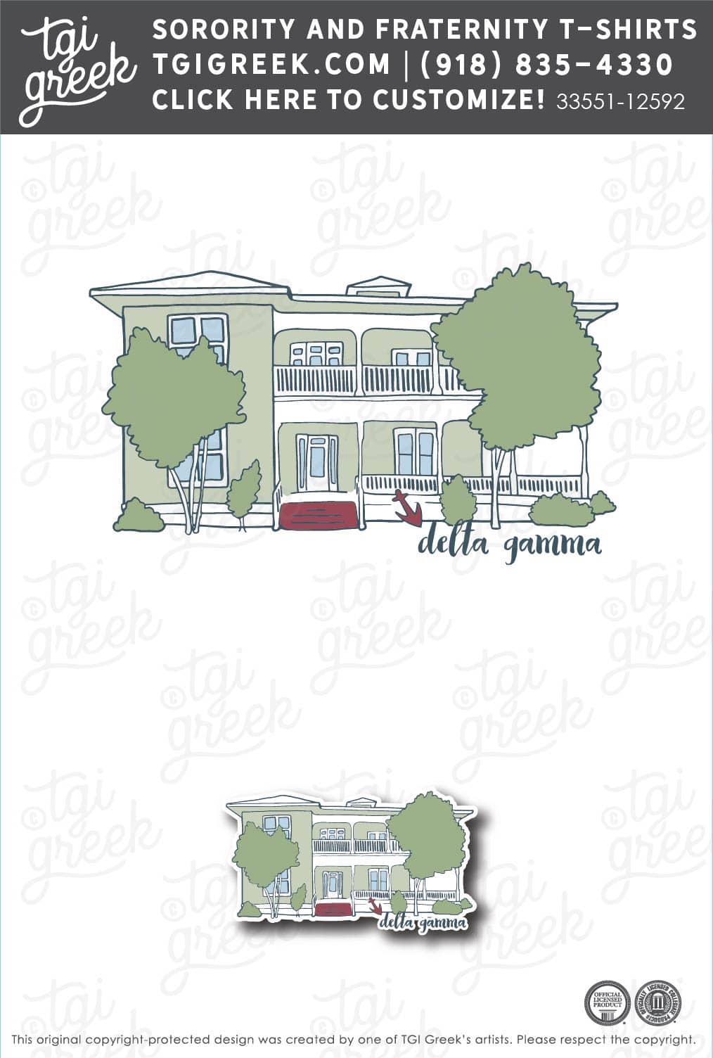 Delta Gamma – TXSU House Sticker