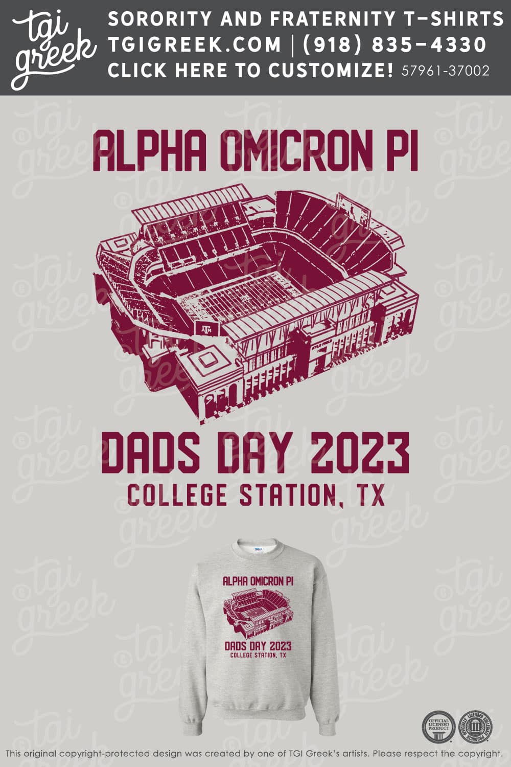 Alpha Omicron Pi – TAMU Dads Day Crewneck