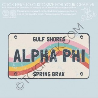 Alpha Phi – License Plate