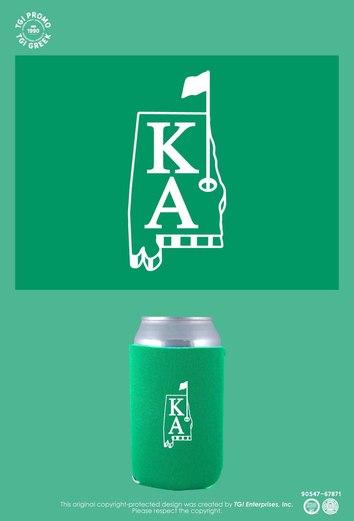Kappa Alpha Order – TGI Greek New Stock Koozie Golf
