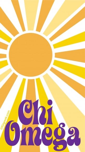 Chi Omega Sun Rays Phone Background