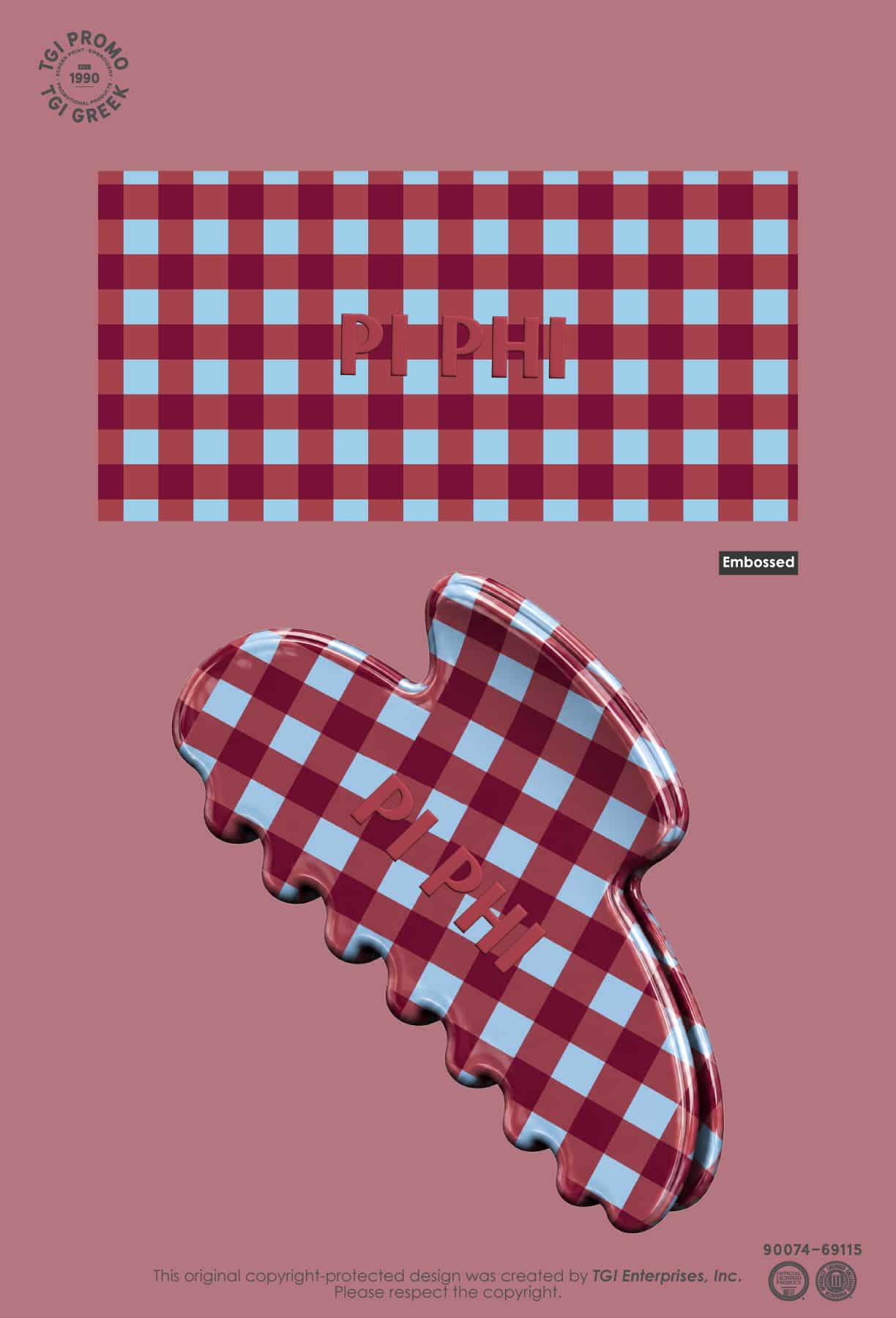 Pi Beta Phi – TGI Greek New Stock Sorority Claw Clip