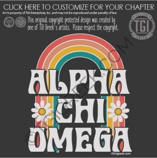 TGI-Alpha Chi Omega rainbow Flowers