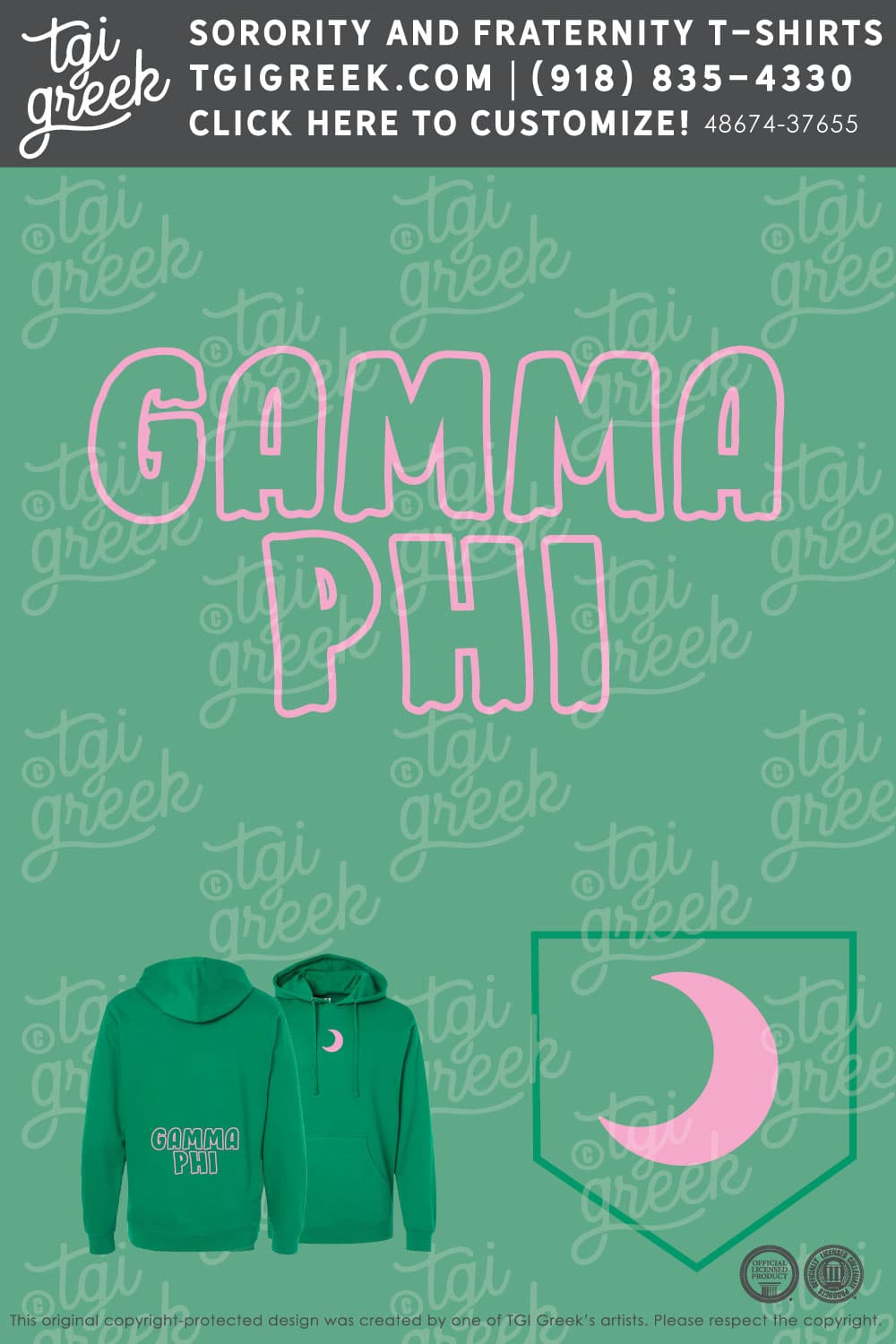 Gamma Phi Beta – OSU Embroidered Hoodie