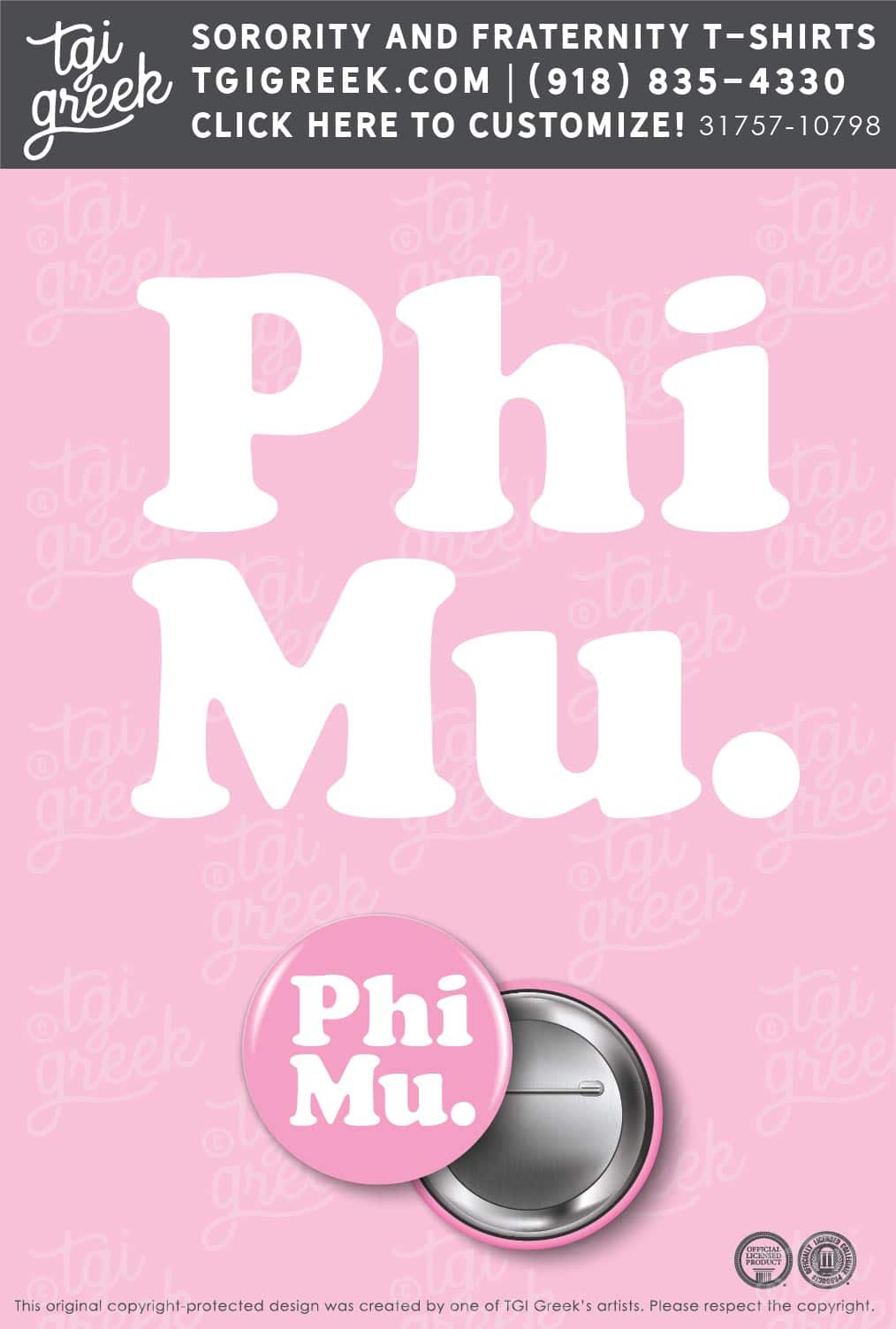 Phi Mu – MEM Bid Day Button