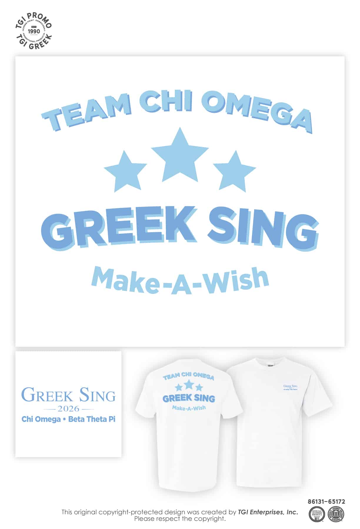 Chi Omega – UKY Greek Sing Chapter Shirts