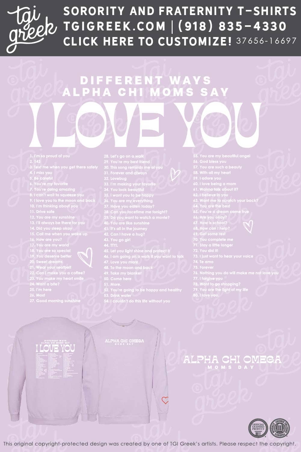 Alpha Chi Omega – OU Moms Day Crewneck