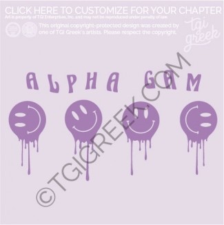 Alpha Gamma Delta – Smiley Face Drip