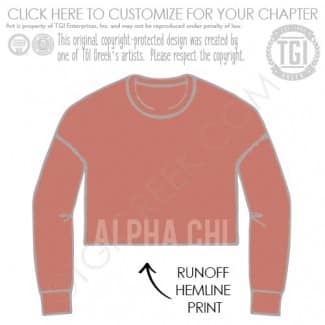 TGI-Alpha Chi Omega Cropped Sweatshirt Hemline Print