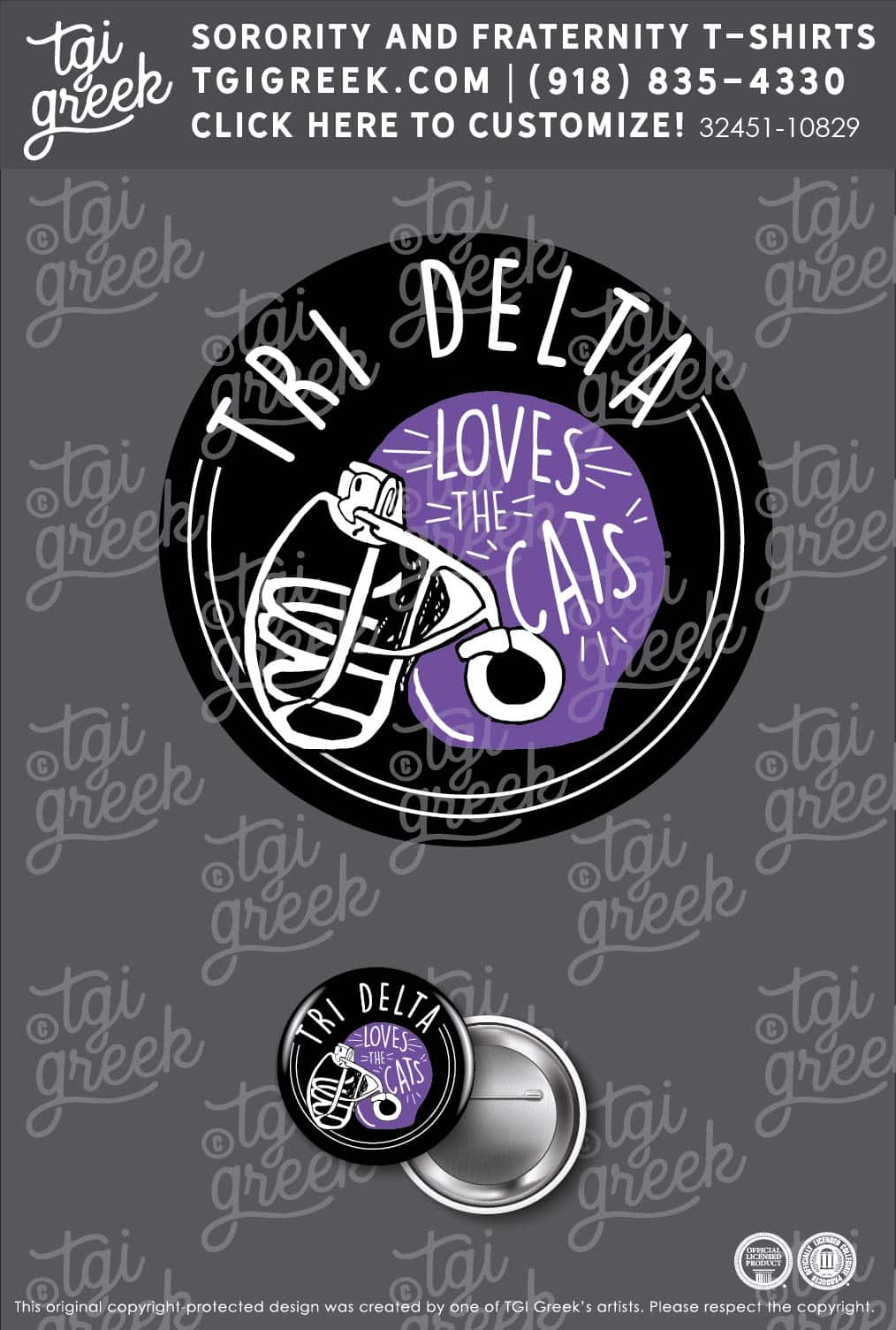 Delta Delta Delta – KSU Game Day Pin