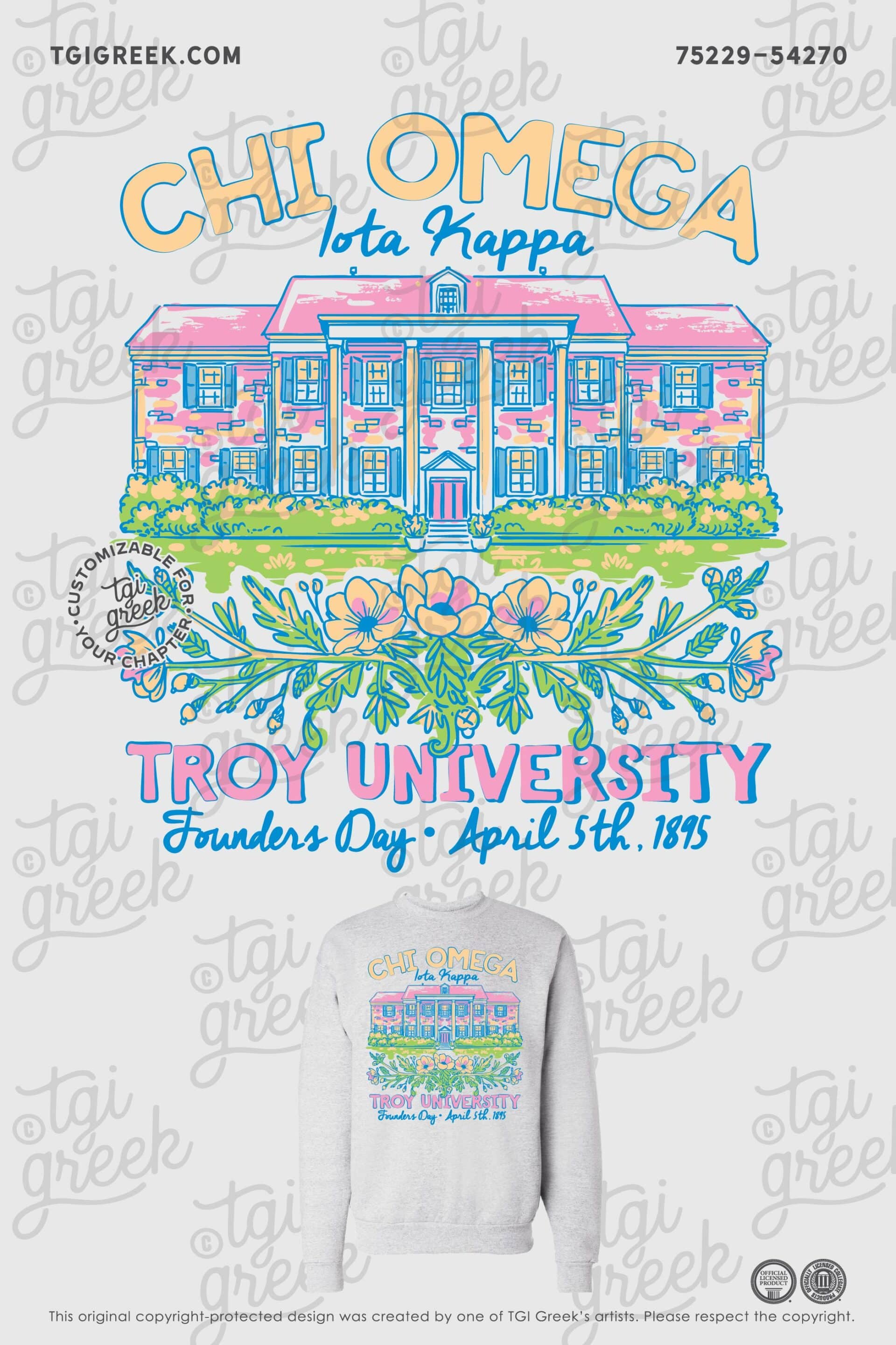 Chi Omega – TROY Founder’s Day Sweatshirt