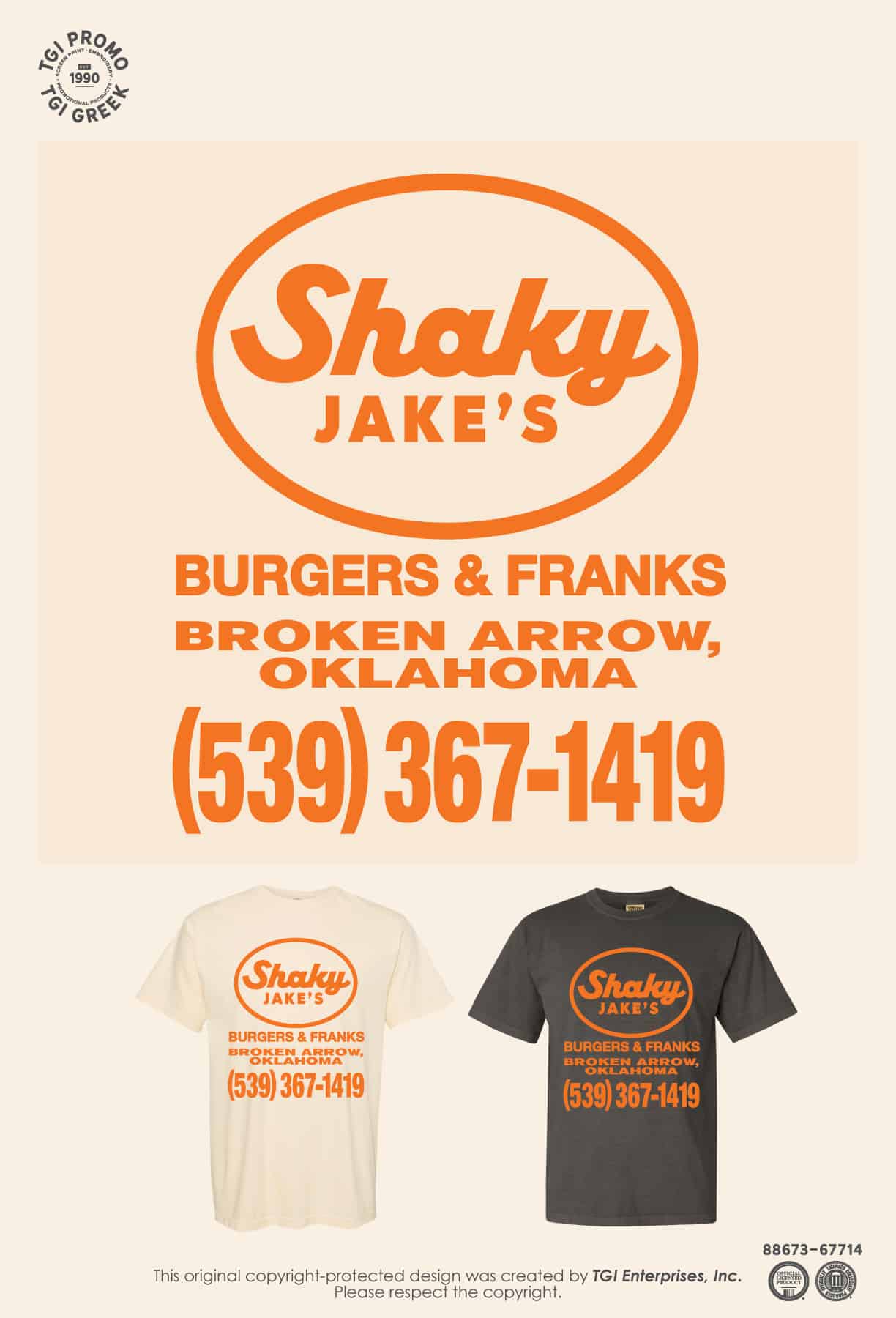 3 Sirens Restaurant Group – Shaky Jake’s Tee