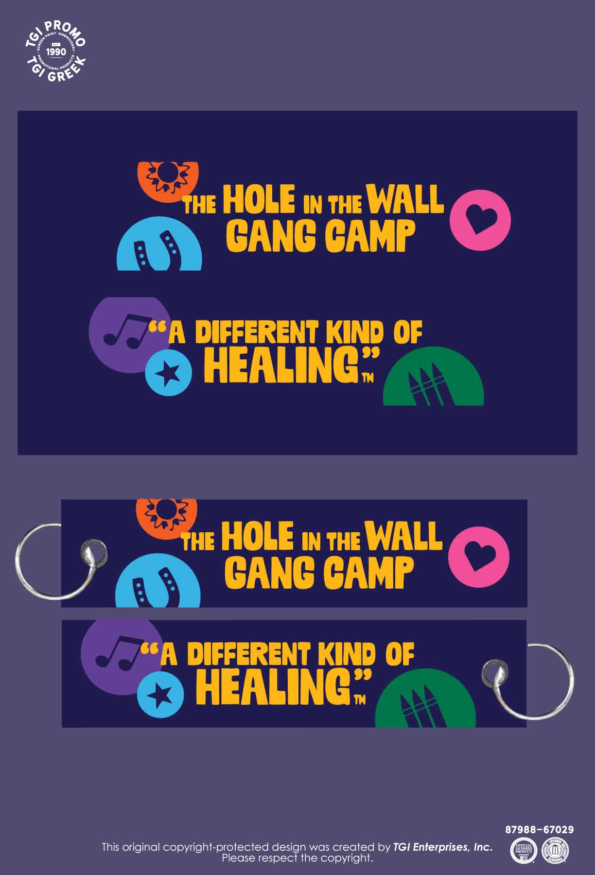 Hole In The Wall Gang Camp – Embroidered Key Chains