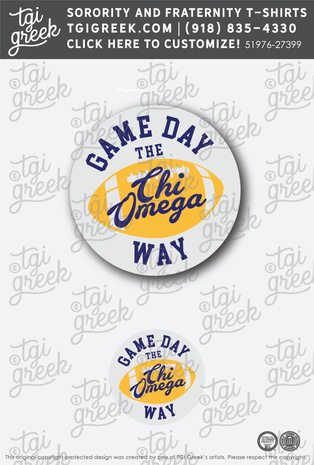Chi Omega – GSU Gameday Sticker Football