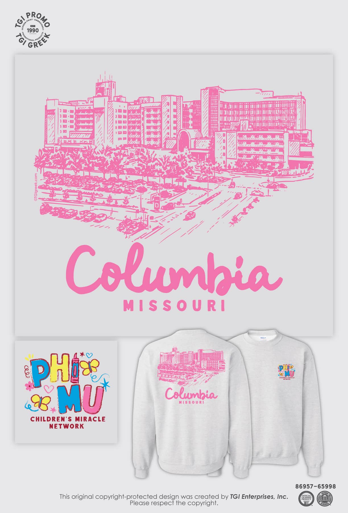 Phi Mu – MIZZ Philanthropy Crewnecks