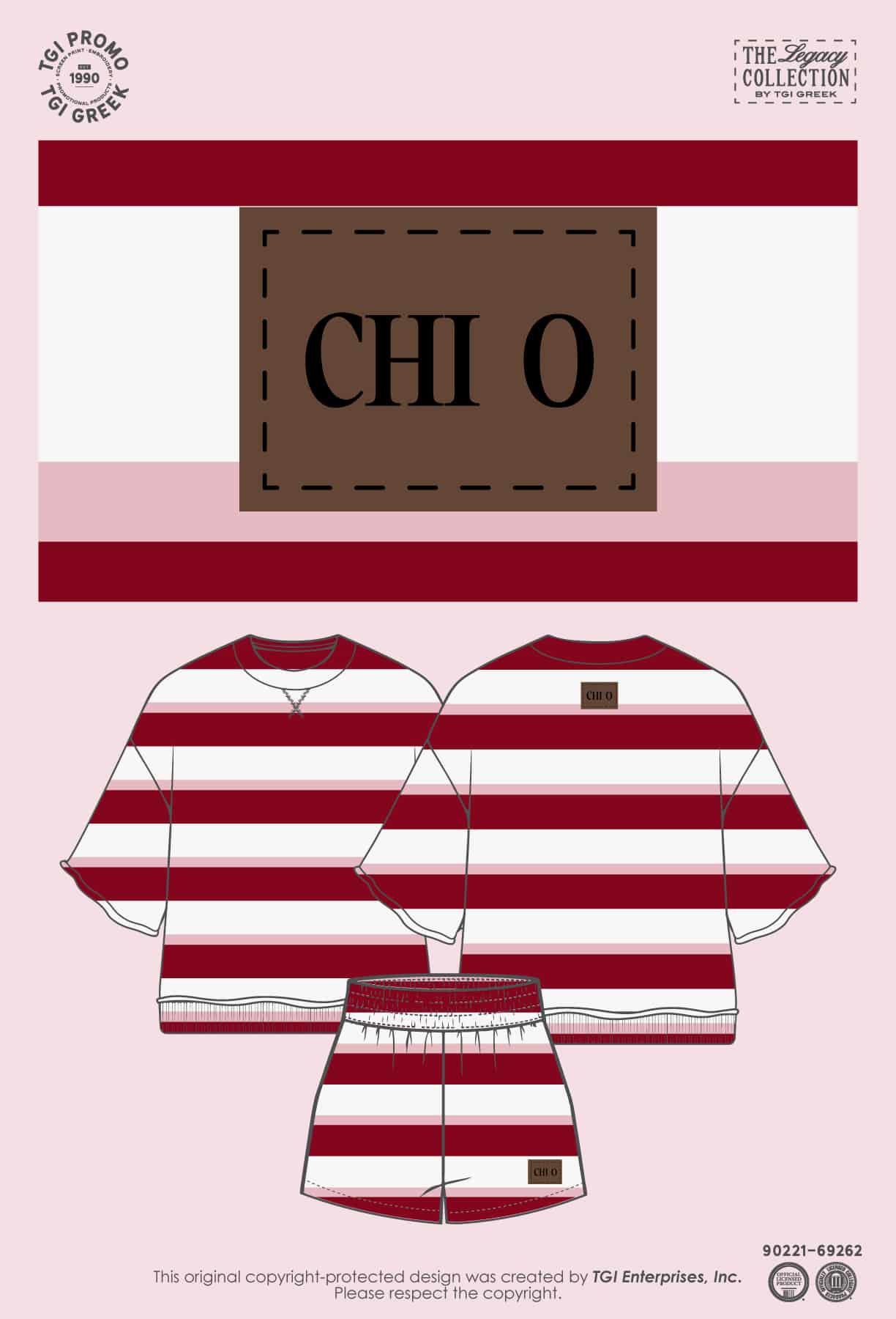 Chi Omega – TGI Greek Striped Warm Up Set