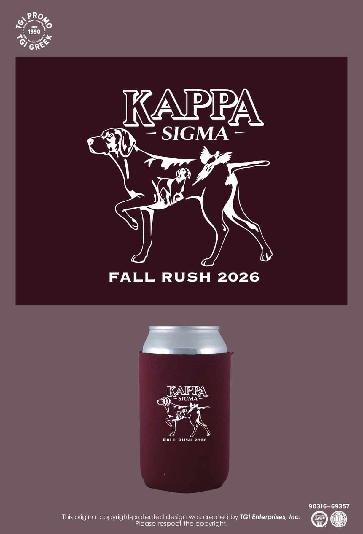 Kappa Sigma – TGI Greek New Stock Dog Frat Koozie