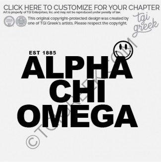 TGI – Alpha Chi Omega Psychodelic PR Smiley Face