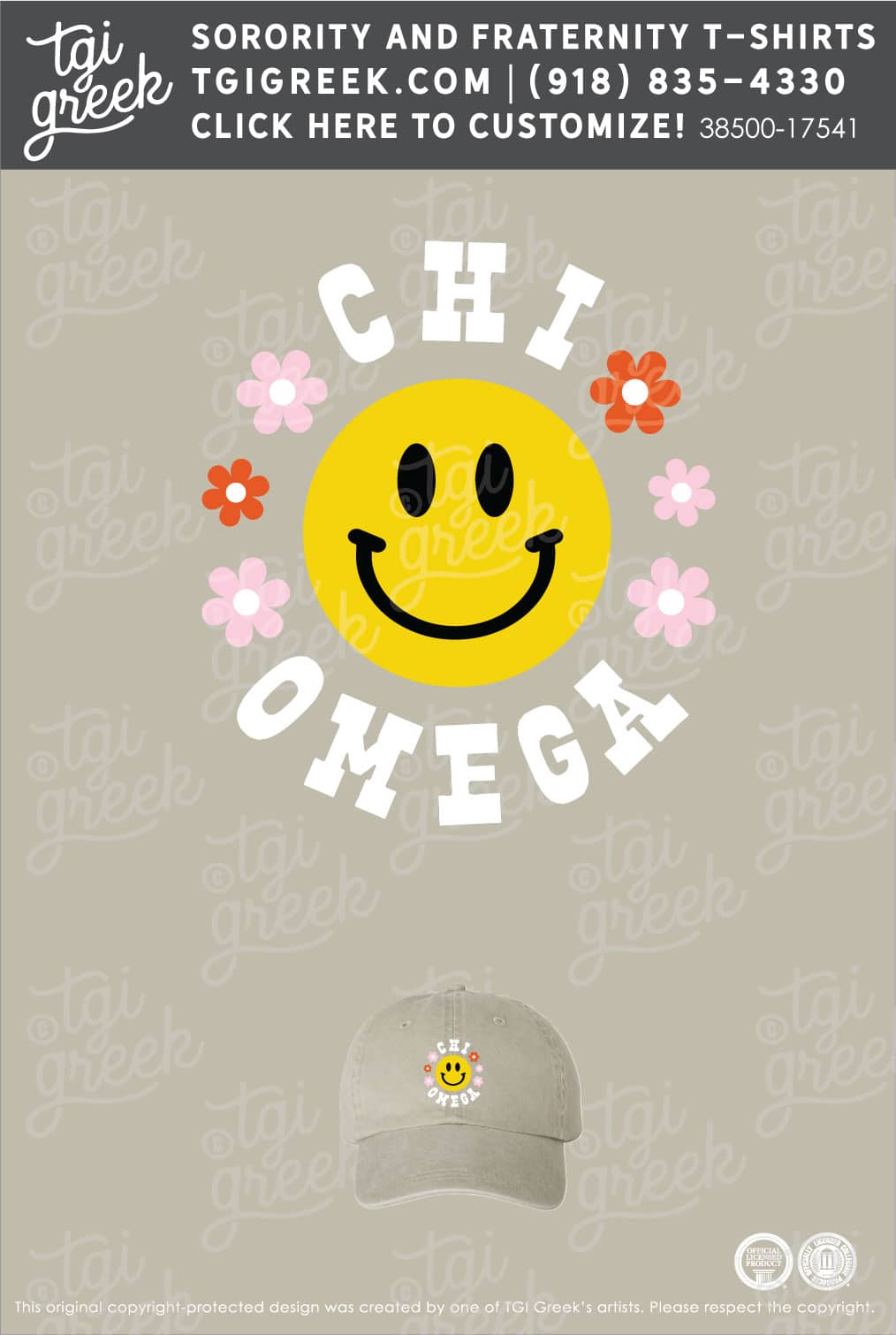 Francesca’s – Chi Omega Smile Flower Hat