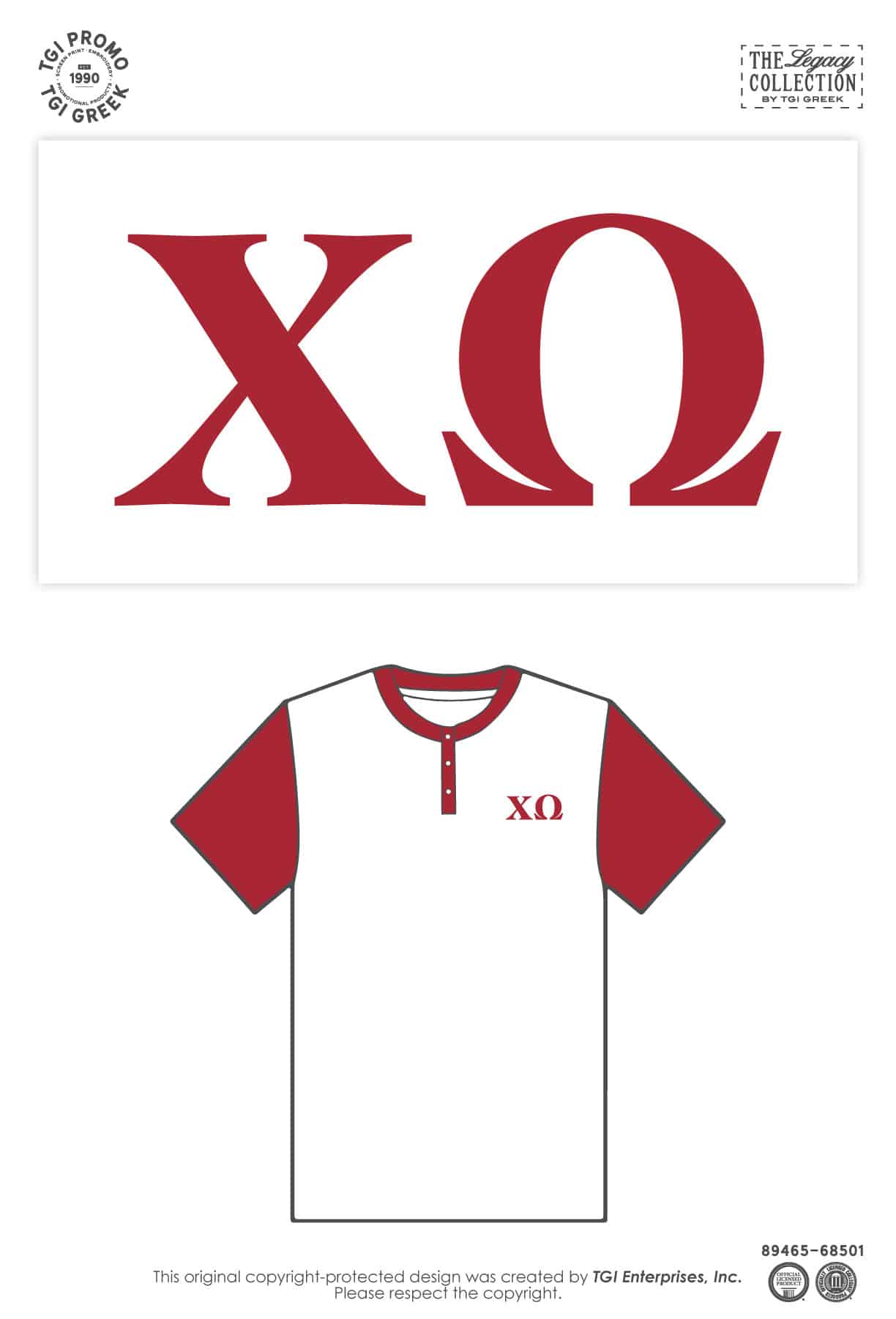 Chi Omega – TGI Greek New Stock Branded Color Block Henley