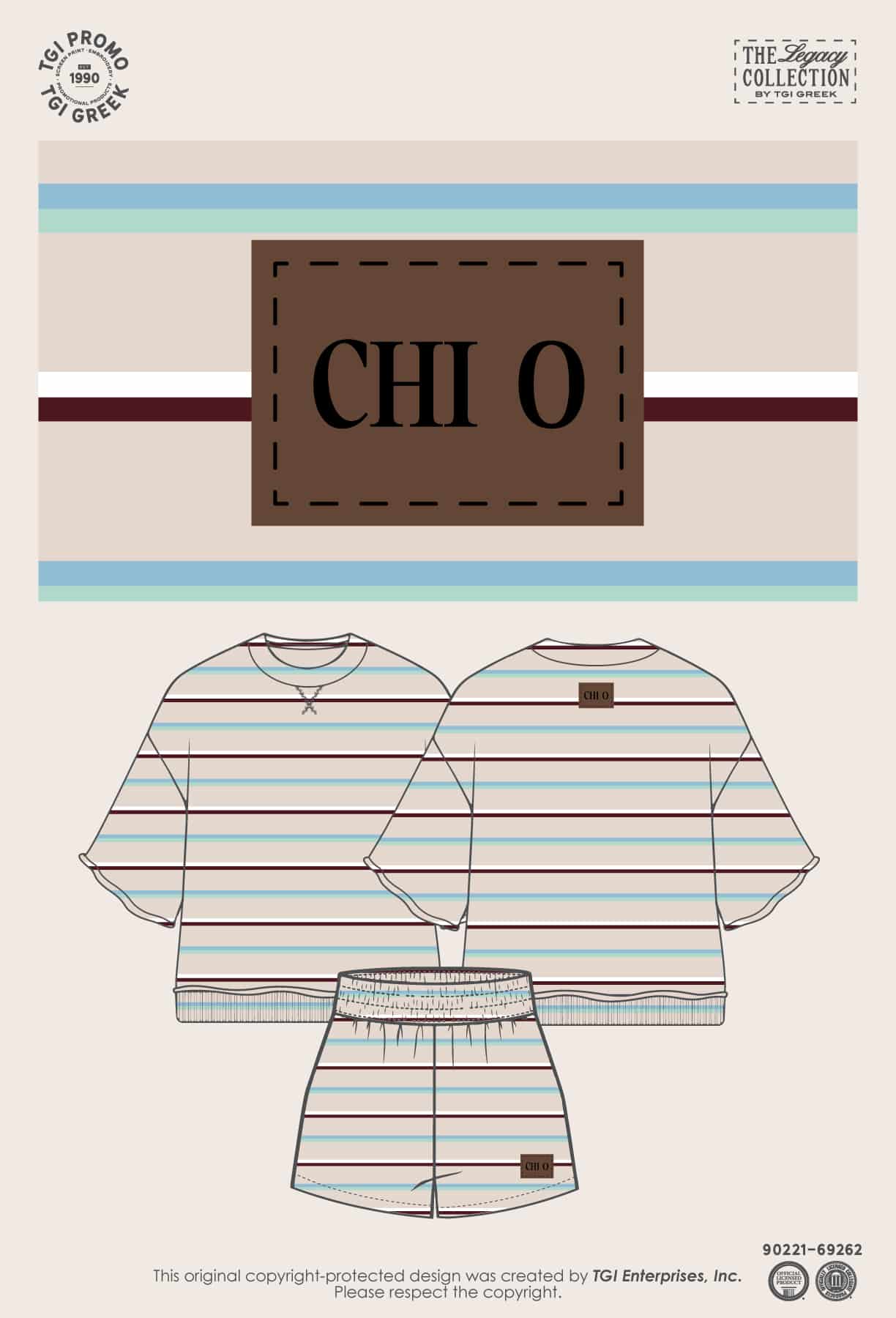 Chi Omega – TGI Greek Striped Warm Up Set