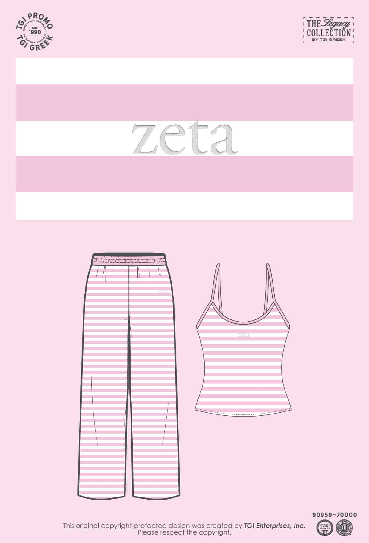 Zeta Tau Alpha – TGI Greek Stripe Set Pink