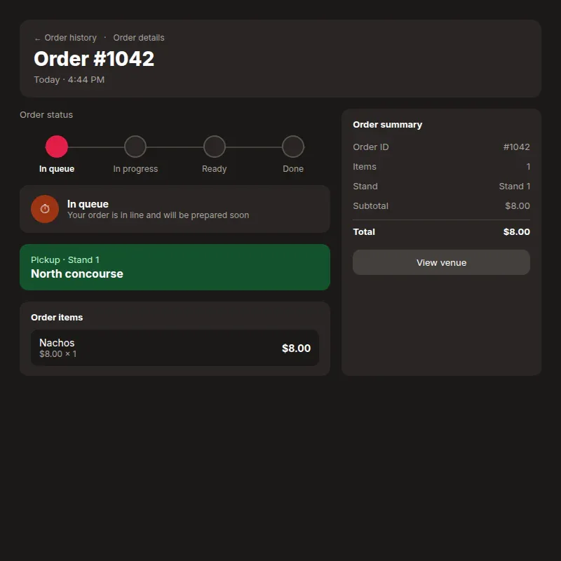 Generic customer order status